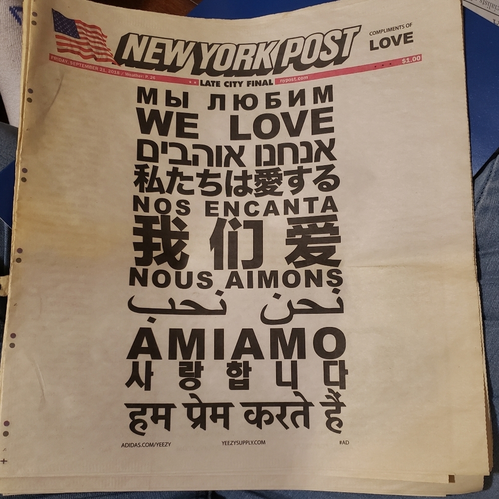Yeezy New York Post cover (Collector's item)
